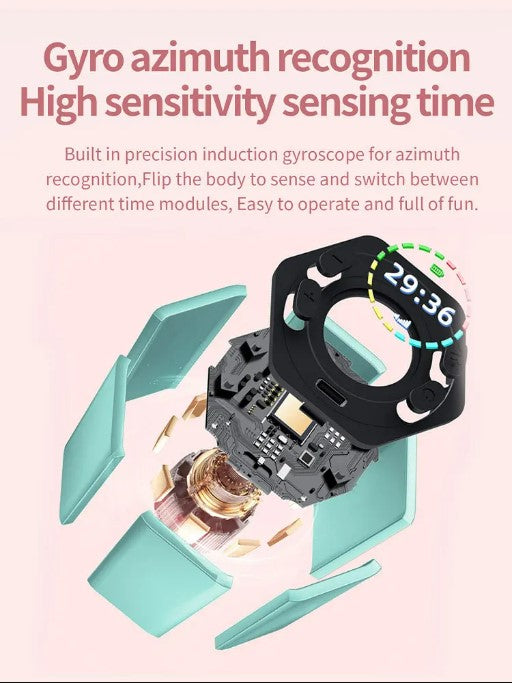 Hexagon Digital Clock Timer Magnetic Cubes Timer - Blue