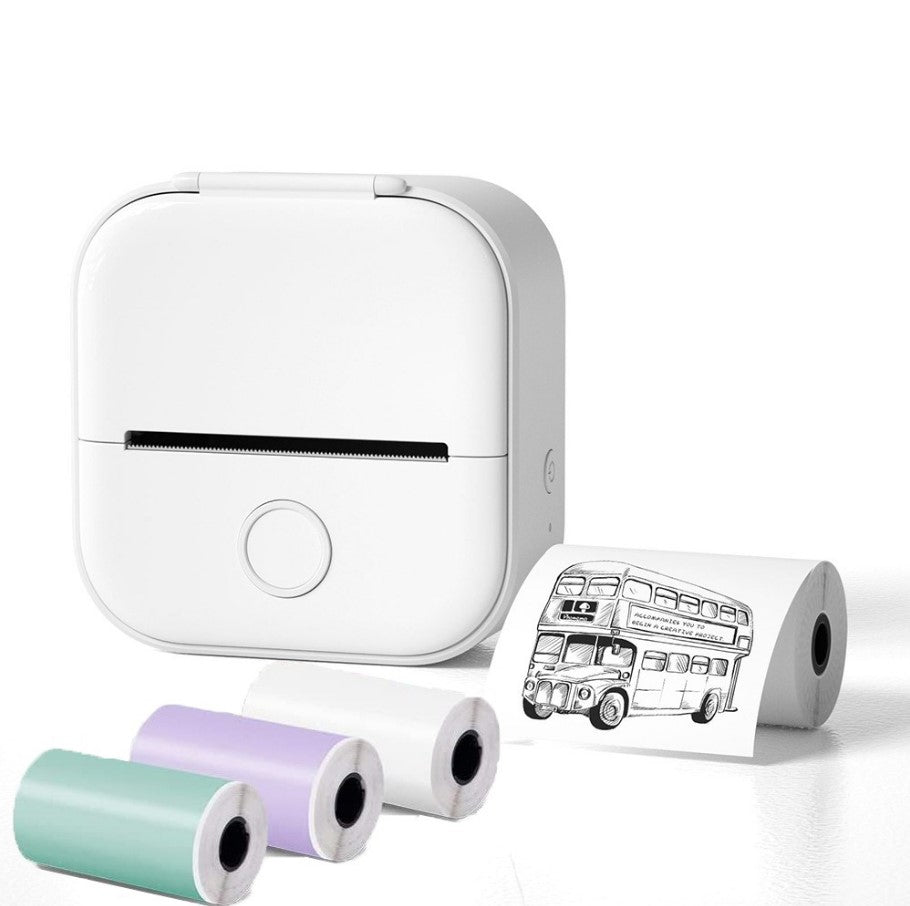 Mini Pocket Portable Bluetooth Photo Thermal Printer - White