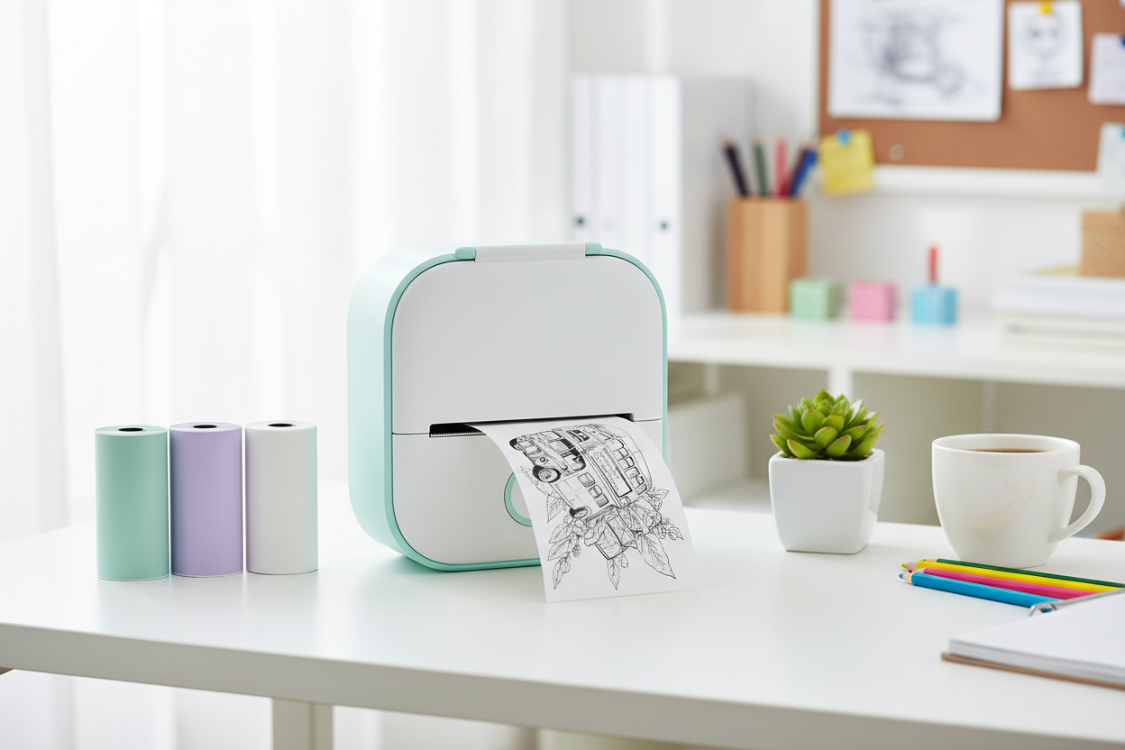 Thermal printer on desk